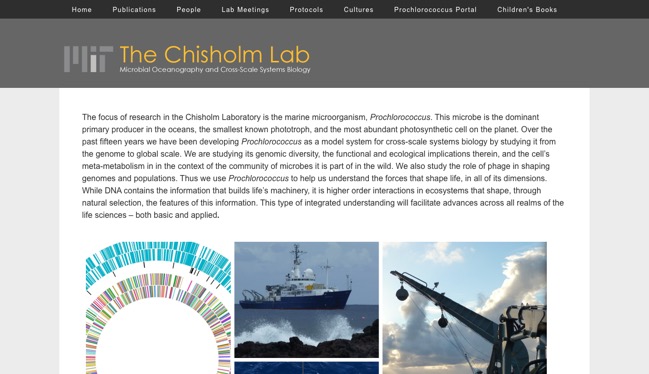 Chisholm Lab website screenshot