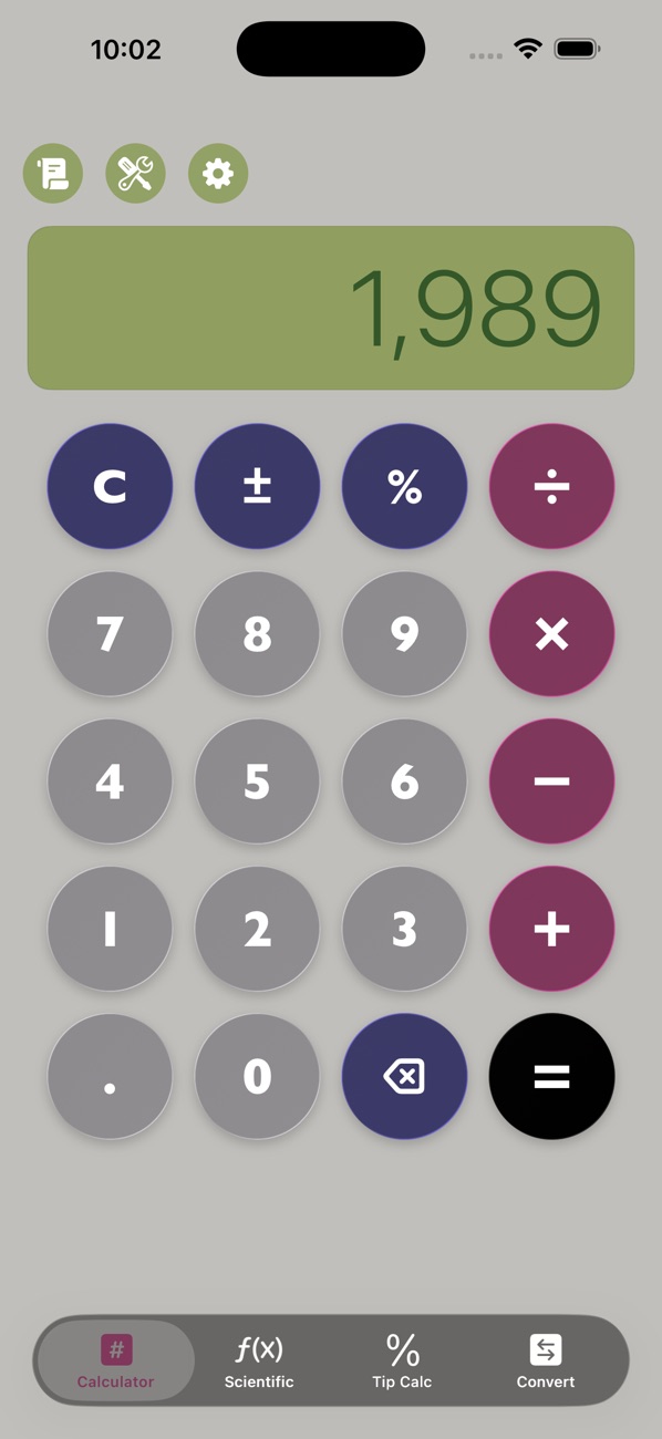 Mathintosh calculator in an alternate color theme