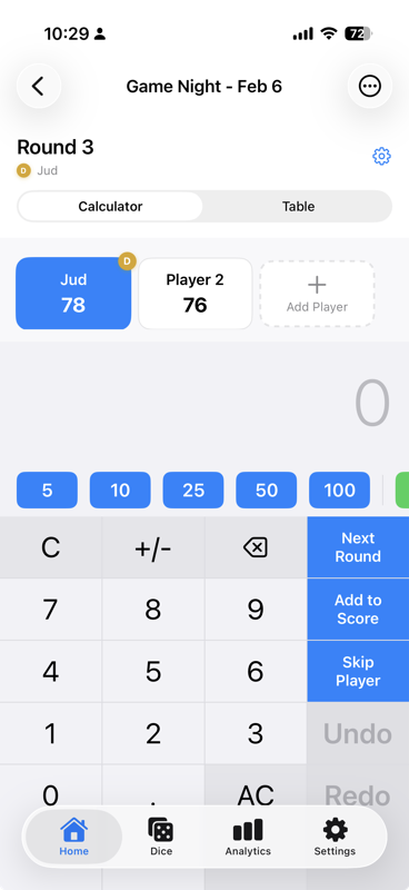 RoundsKeeper scorekeeping interface