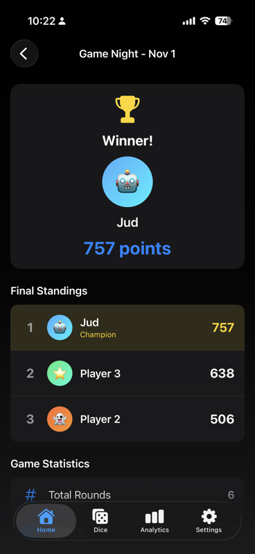 RoundsKeeper table mode